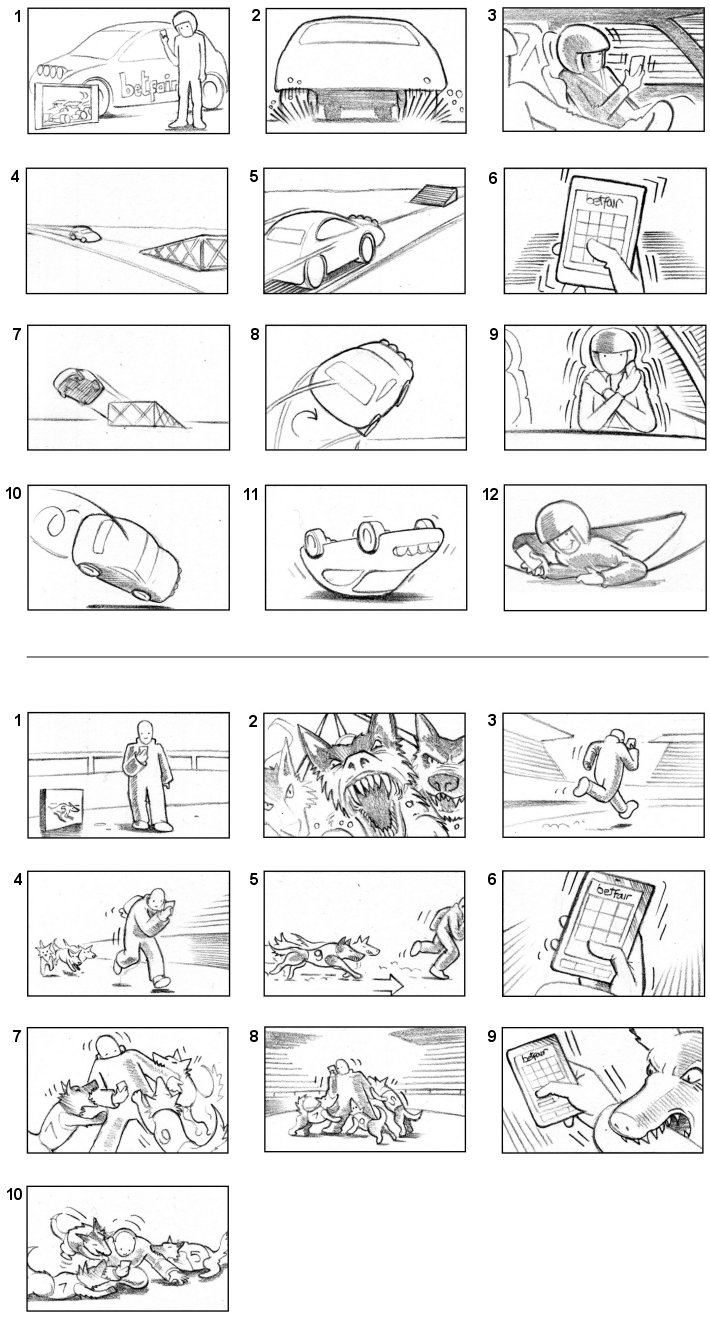 BETFAIR 'QUICKIES' STORYBOARD BY ANDY SPARROW