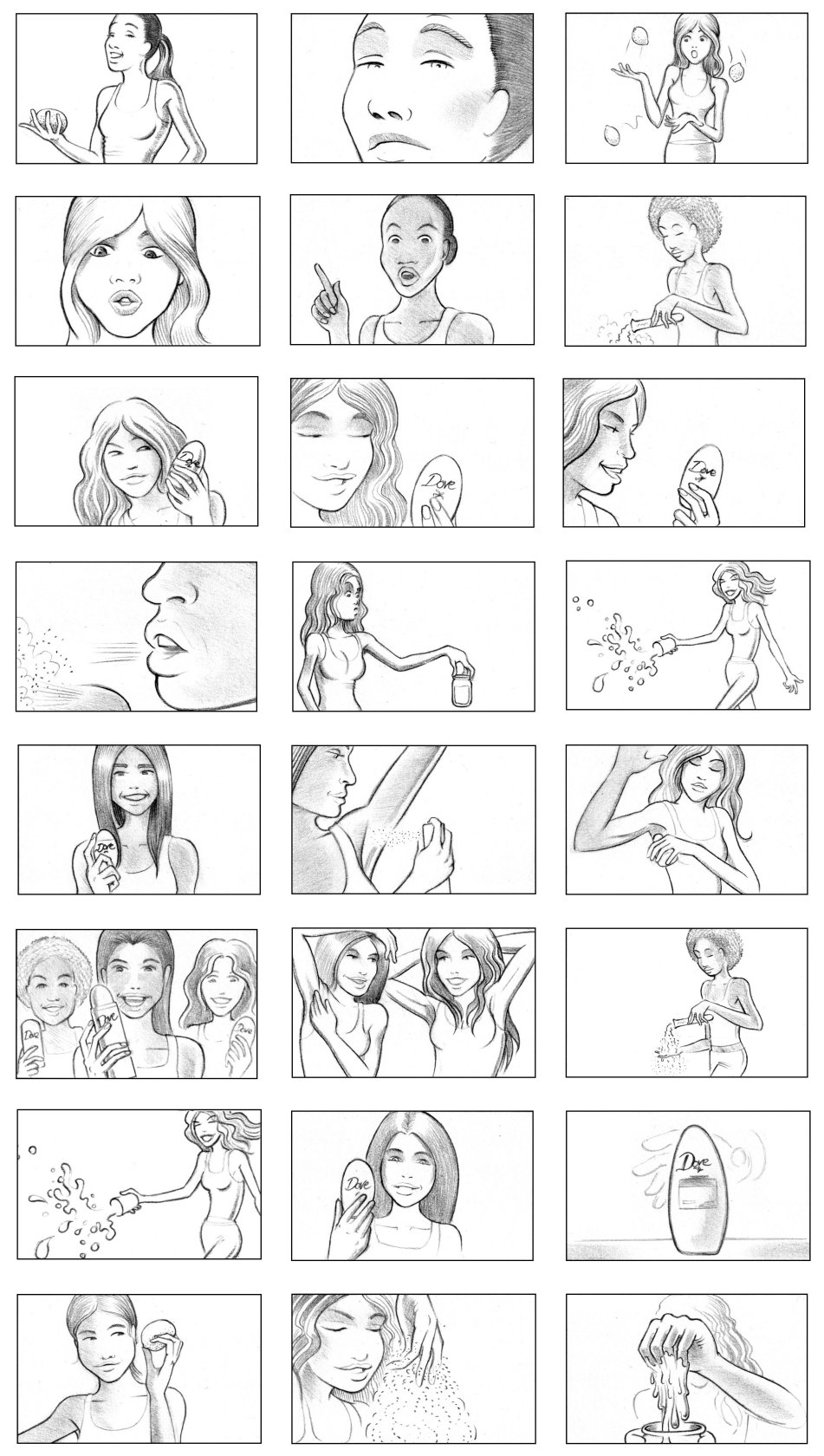 DOVE 'CLARABELLE' STORYBOARD BY ANDY SPARROW